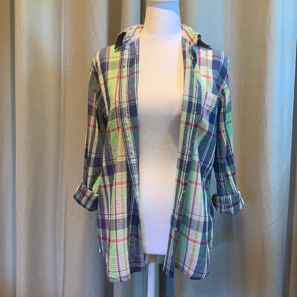 NWOT - Chaps Lightweight Plaid Button Down Top Size Small - Picture 8 of 15